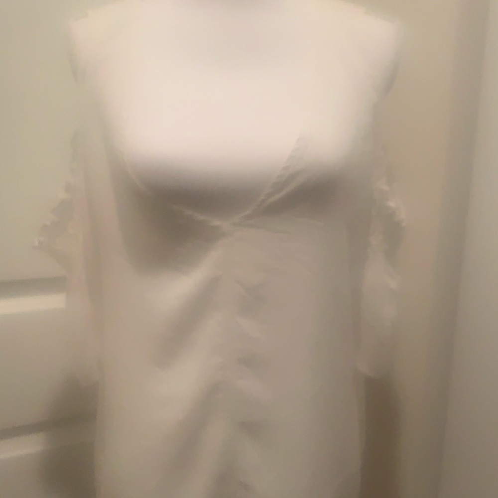 NWT- New York & Company White Cold Shoulder Blouse